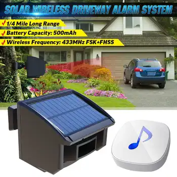 

Solar Driveway Alarm System 1/4 Mile Long Range Transmission Solar Powered Outdoor Weatherproof Motion Sensor Detector