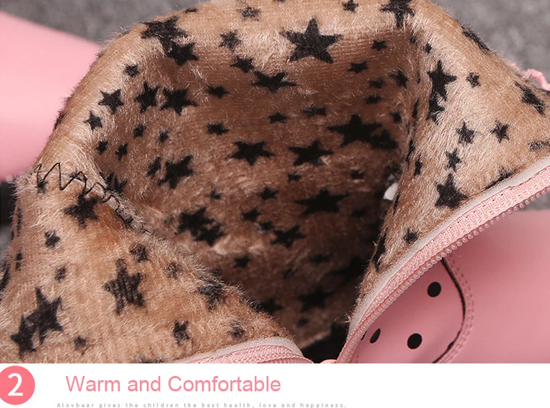 Winter Children Cotton-padded Shoes Bow Pricess PU Leather Lace Snow Warm Boots Fashion Boot Knee High Boots Size 27-37