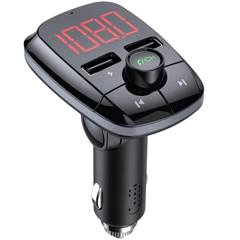 BT74 bluetoothカーキットfmトランスミッターMP3プレーヤーデュアルusbポート充電器急速充電器電圧検出sdカードプレーヤー