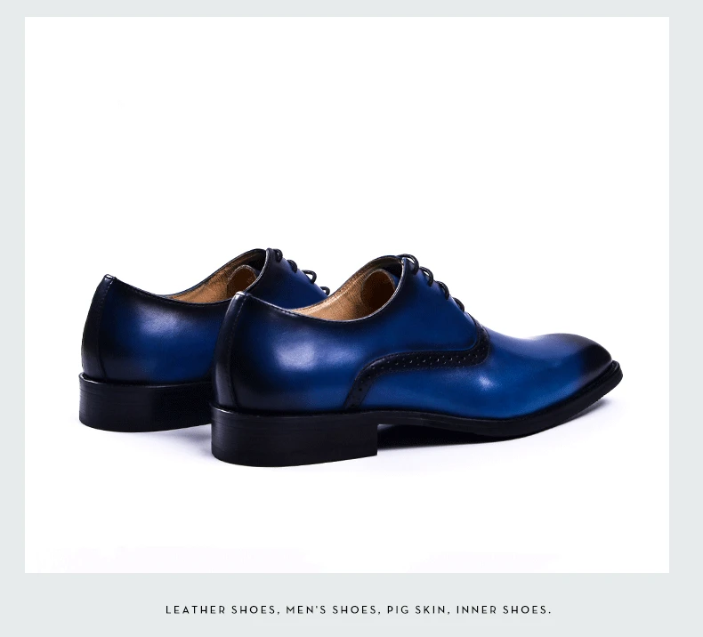 Phenkang/мужские кожаные туфли; модельные туфли в деловом стиле; мужские брендовые свадебные туфли из натуральной воловьей кожи с черной шнуровкой