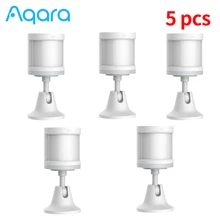 5 pces aqara sensor de corpo humano inteligente zigbee sensor de segurança movimento sem fio casa inteligente trabalho para homekit/mi casa