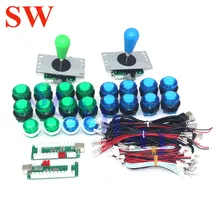 DIY аркадные наборы с USB энкодером для аркадной 5Pin джойстик с овальный шар+ светодиодный кнопочный+ провод кабель для Android/Raspberry Pi