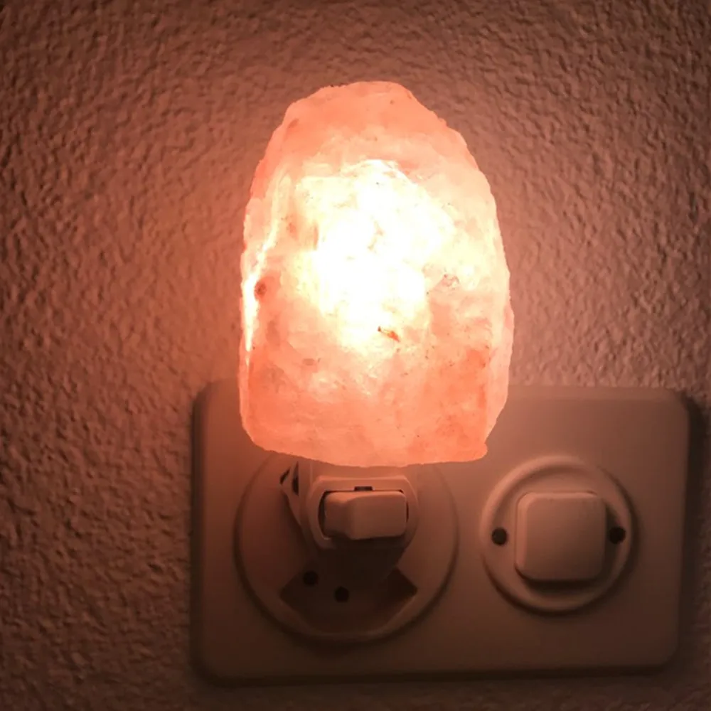 

Himalayan LED Salt Night Lamp Natural Crystal Hand Carved Night Light for Lighting Decoration and Air Purifying with Plug