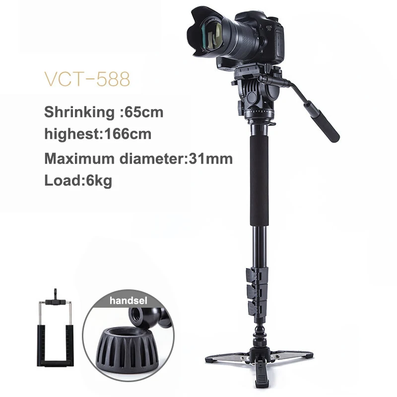 

Camera Monopod Kit Telescopic Video Monopods Aluminum Alloy Stand for DSLR Video Cameras Camcorders TU-shop