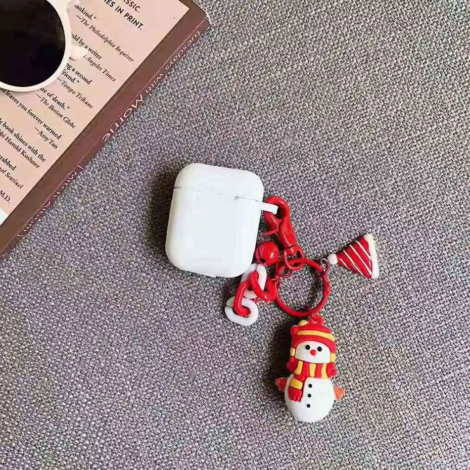 A8 Для AirPods чехол 3D Забавный милый мультфильм фрукты Рождество кулон чехол для Airpods 2/i10/i11 TWS Защитная крышка с подвеской - Цвет: A8