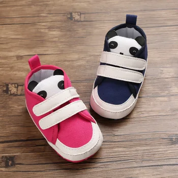 

Explosion models spring and autumn boys and girls baby 0-1 cartoon panda pattern casual soft bottom Velcro baby toddler shoes