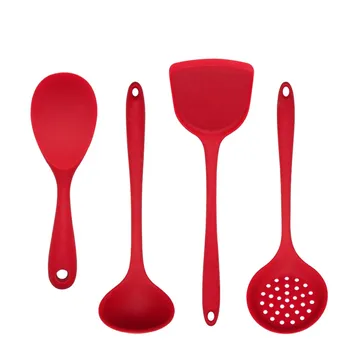 

Walfos cooking Spatula Turner Spoonula Mixing Spoon Slotted Spoon Ladle 4pcs kitchen silicone cooking tools kitchen utensil set