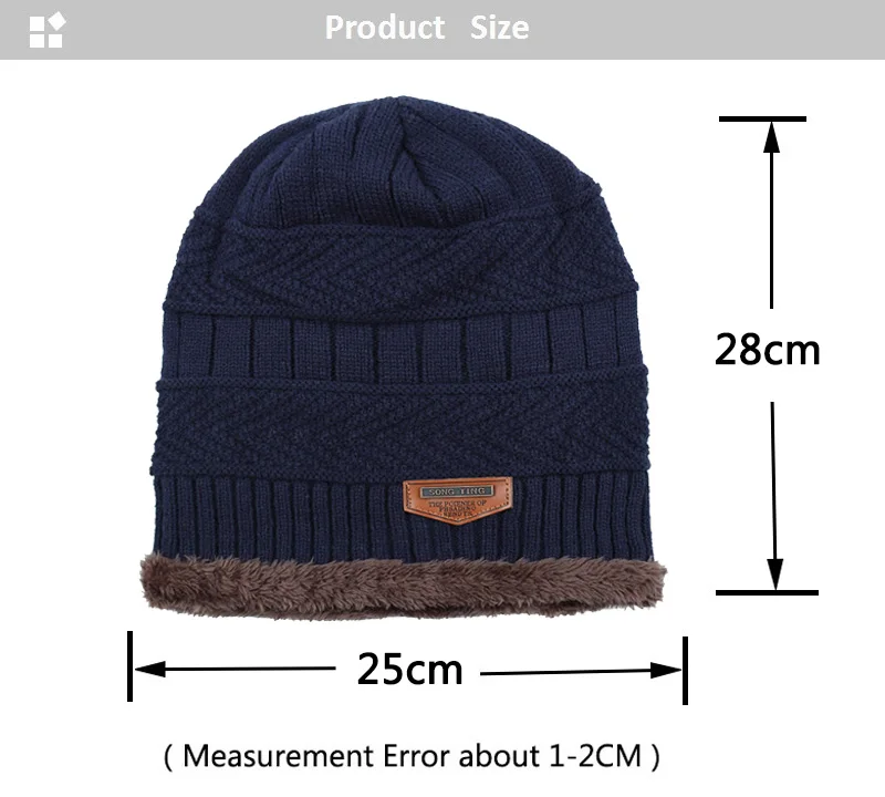 Xlamulu Men's Winter hat Skullies Beanies Women Knitted Hat Winter Hats For Men Warm Beanie Gorros Bonnet Caps Famale Winter Cap