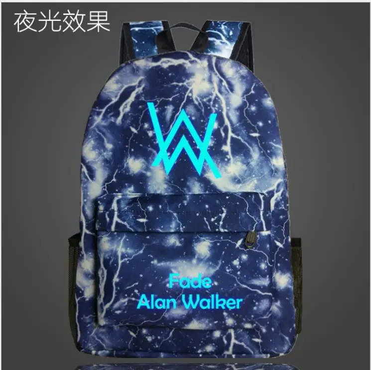 Светящийся рюкзак Alan Walker для подростков, модные школьные сумки для мальчиков и девочек, рюкзак для ноутбука, детские сумки для книг, повседневный рюкзак для путешествий