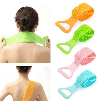 

Silicone Bath Body Brush, Exfoliating Long Silicone Back Scrubber, Easy to Clean, Lathers Well, Eco Friendly