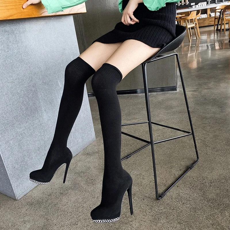 

women boots high heel shoes over knee boots platform shoes thigh high boots platform pumps winter party boots sexy pumps LJB191