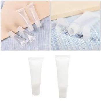

5/10ml White Clear Empty Lipstick Tube Lip Balm Soft Tube Refillable Plastic Clear Tubes Makeup Lip Gloss Containers Tools