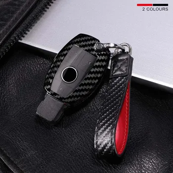 

PC+TPU Carbon Fiber Grain Key Case Cover Shell Key Chain For Benz Mercedes A B R G Class GLKGLA W204 W251 W463 W176