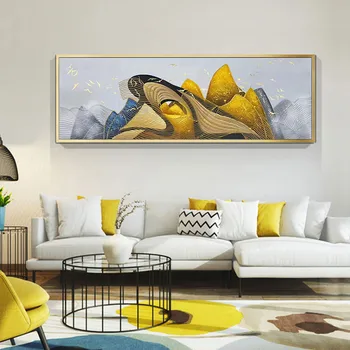 

Gold abstract canvas painting wall art picture for living room wall decor home decor hallway acrylic art mountain texture quadro