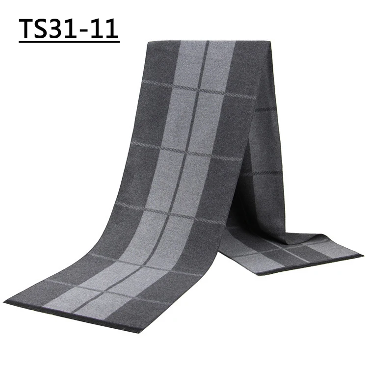 High Quality Men Scarves Autumn Winter casual Male Warm Stripes Plaid Scarf 180*30cm Luxury Cravat Long Neckercheif - Цвет: TS31-11