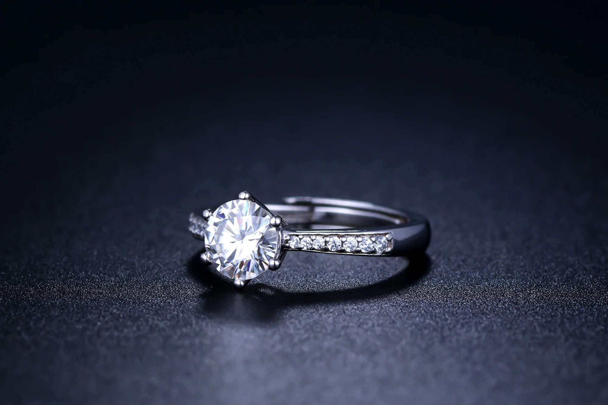Круглое серебряное кольцо с муассанитом 1ct D VVS роскошное кольцо с муассанитом для женщин