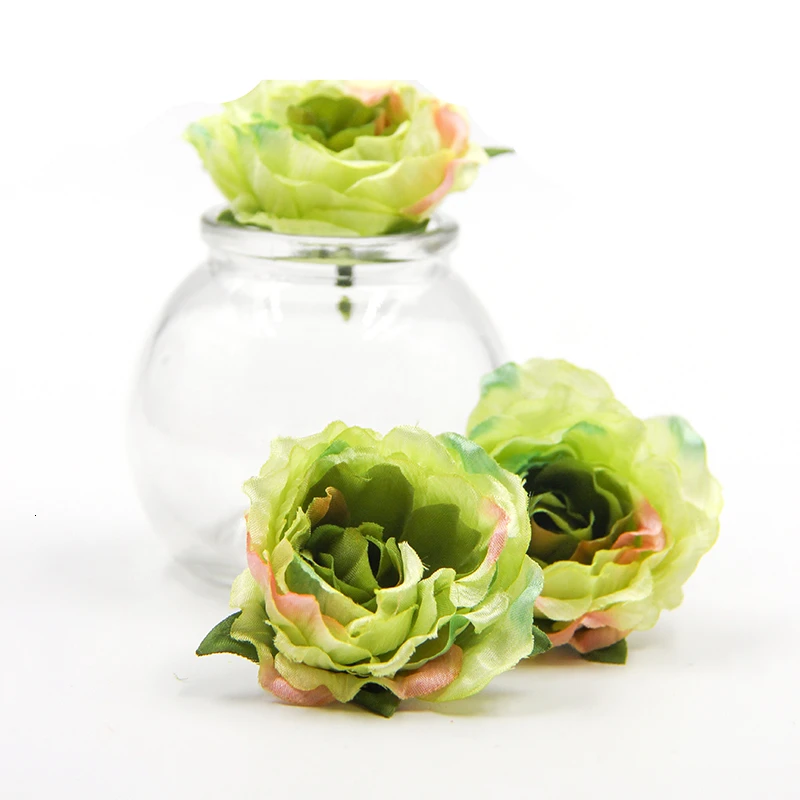 Light Green 10 шт./компл. Мини искусственные шелковые цветы розы головы поддельные Скрапбукинг цветочная гирлянда Аксессуары для Свадебные украшения - Цвет: Light Green
