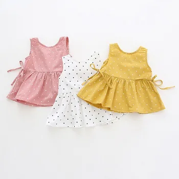

2019 girl's Point Doll dress Baby's Loving Sleeveless Top dress Korean Pure Cotton Children's Dress