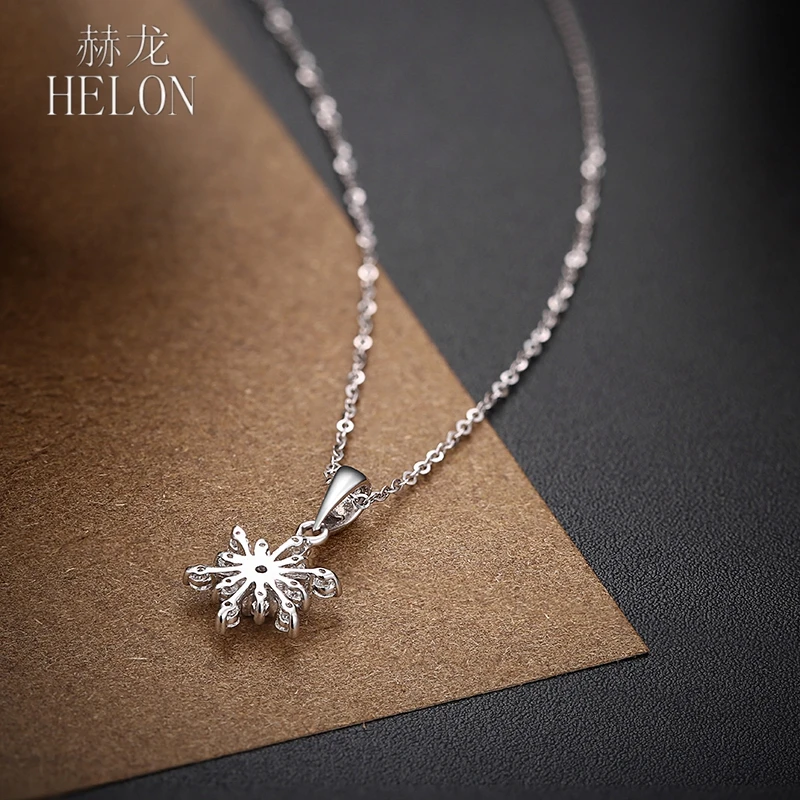 HELON Solid 18K Белое Золото AU750 0.28CT натуральные бриллианты Ожерелье Подвеска Мода классический замок цепь Шарм подарок ювелирные изделия ожерелье