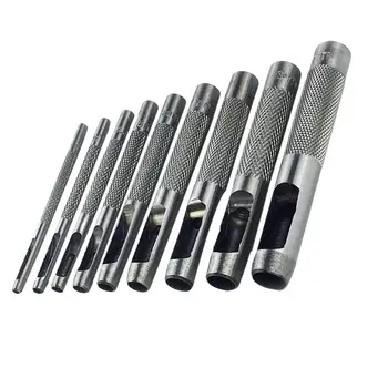 

9Pcs Leather Hole Punch Practical Hole Cutter Belt Hole Punch for Home