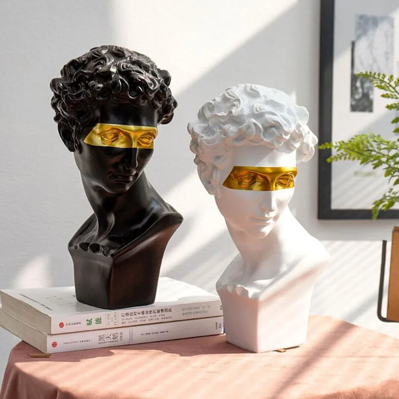 Home Decor Head Resin Statue Modern Abstract Art Mini Bust Sculpture Sketch