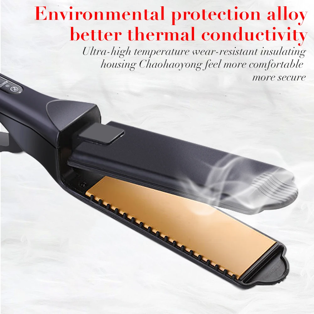 

Ceramic Corrugated Iron for Hair Wave Corrugation Flat Irons Electric Curling Crimped Wide Plates Beauty Hair Iron Professional