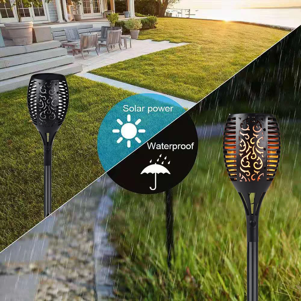 Solar Flame Torch Light Flickering Waterproof Garden Decor Landscape Lawn Lamp Solar Led Light Outdoor Dropshopping