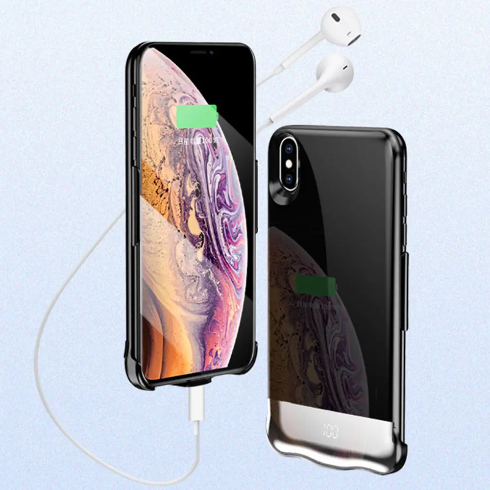 6000 мАч для Iphone XR XS Max, чехол для зарядки батареи, умный электрический цифровой дисплей, чехол для батареи для Iphone XS Max, внешний аккумулятор