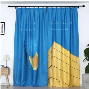 

High quality custom 3d curtain Customized curtains personality hit color simple hook door curtain thickening blackout curtain