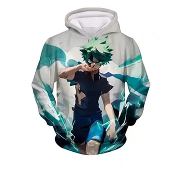 

My Hero Academia Midoriya Izuku Cosplay Costume Sweater Boy and girl Character Print Pullover Men's Casual Hoodie Sweater