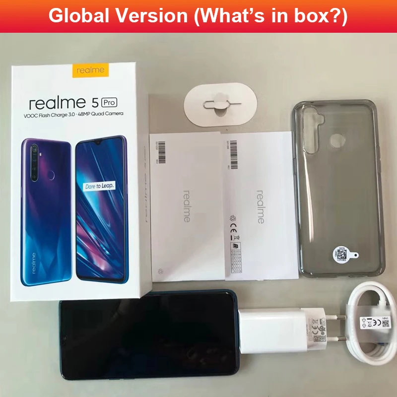 Глобальная версия realme 5 Pro Смартфон Snapdragon 712AIE Восьмиядерный 48мп четырехъядерный мобильный телефон 4035 мАч 20 Вт ЕС быстрое зарядное устройство