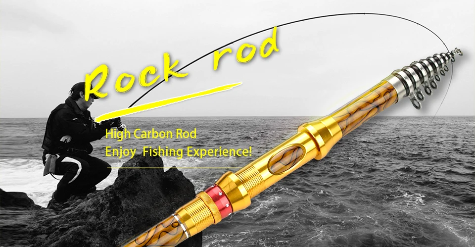 K8356 Carbon Portable Telescopic Spinning Fishing Rod Sea Hand Pole 1.82.12.42.73.0M Ocean Rod Fish Tackle Wood Grain Handle (7)