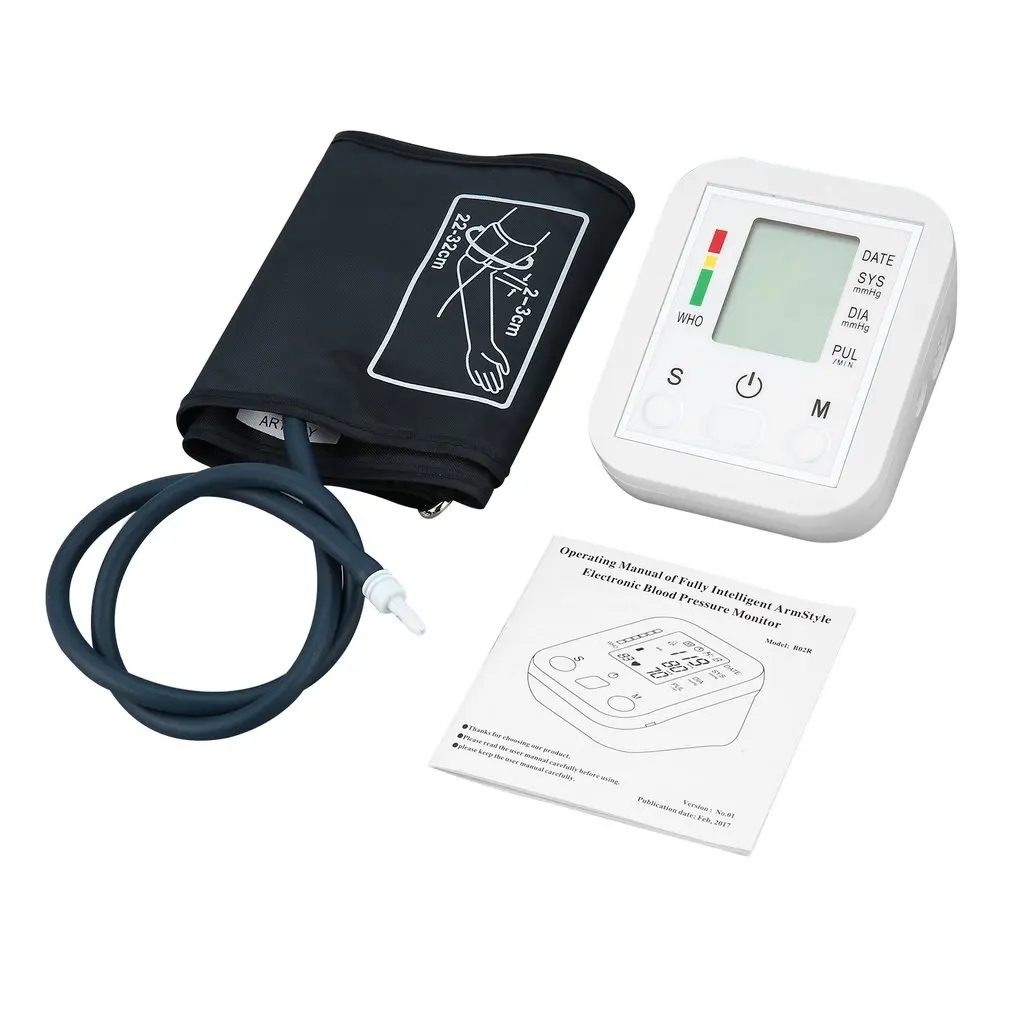 Automatic Digital Arm Blood Pressure Monitor BP Sphygmomanometer Pressure Gauge Meter Tonometer for Measuring Arterial Pressure