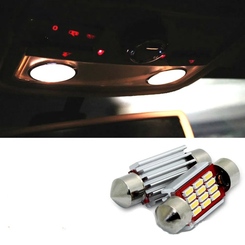 Белый Xenon 36 мм Автомобильный COB Светодиодный свет номерного знака 6418 12SMD 0,5 Вт Светодиодный светильник 12 В