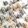 20pcs Big Mix Exaggerated Style Vintage Women Stainless Steel Ring Wholesale Carved Flower Charm Rings for Woman 2