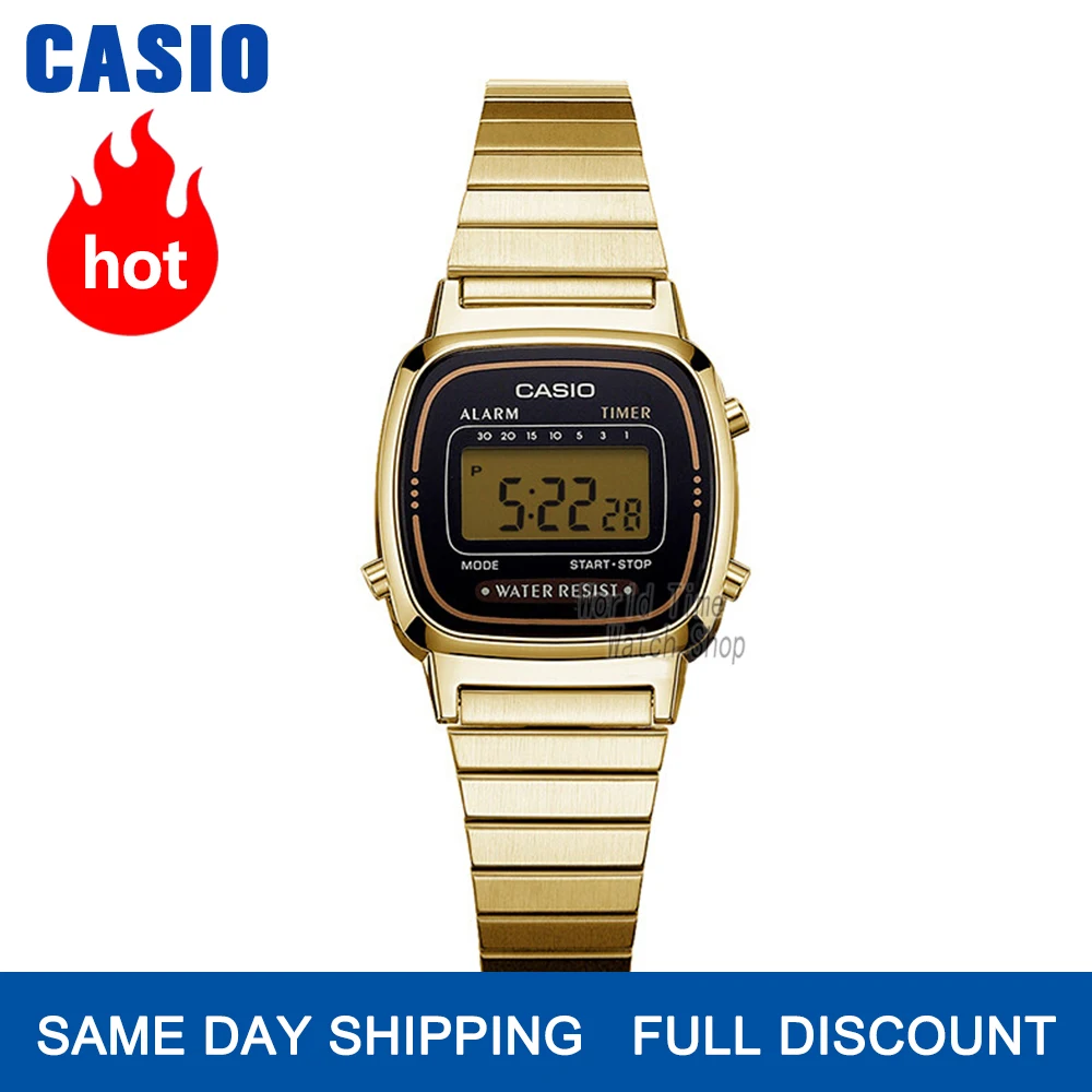 часы женские Casio золотые лучший бренд класса люкс водонепроницаемые кварцевые
