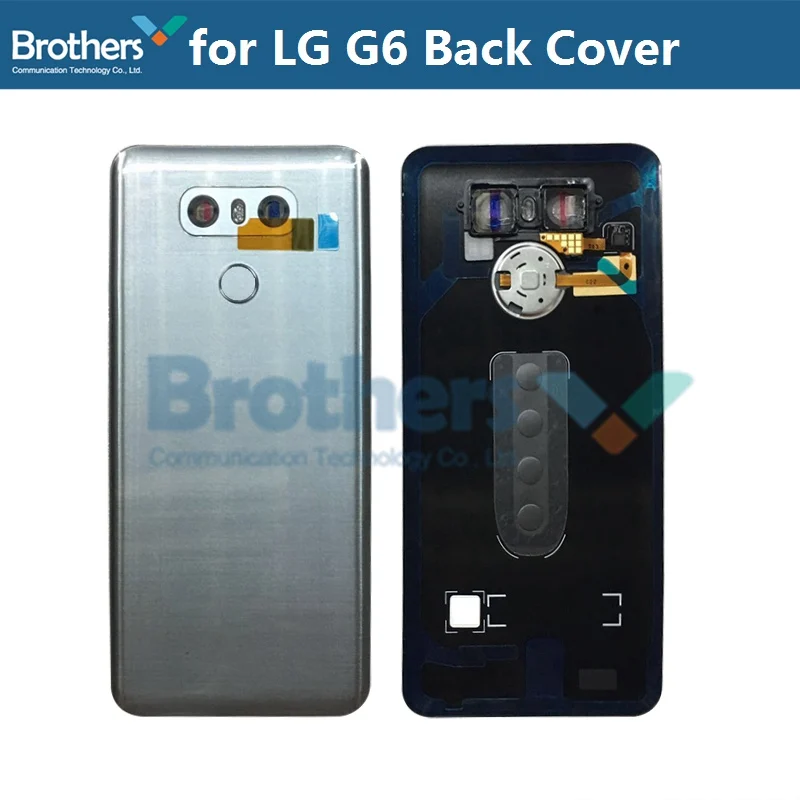 Silver with FlexCble Задняя крышка для LG G6 корпус батареи с гибким кабелем отпечатков пальцев+ объектив камеры для LG G6 H870 задняя крышка аккумулятора Замена - Цвет: Silver with FlexCble