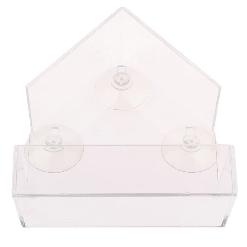 Acrylic Transparent Bird Feeders Tray Bird Feeder Window Viewing Birdhouse Pet Water Feeder Suction Cup Mount House Type