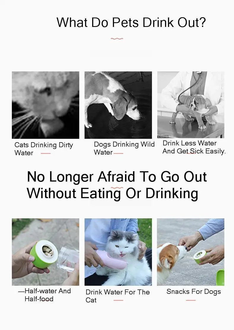 Водный кошачий контейнер для еды Многофункциональный Pet Дорожная чашка портативная миска для собаки еда чашка для путешествий на открытом воздухе бутылка для воды Q
