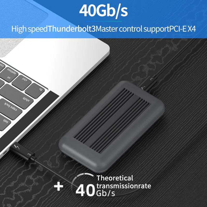 Thunderbolt 3 M.2 NVME корпус SSD коробка NVME к TYPE-C Алюминиевый USB 3,1 40 Гбит/с M.2 PCIE SSD чехол