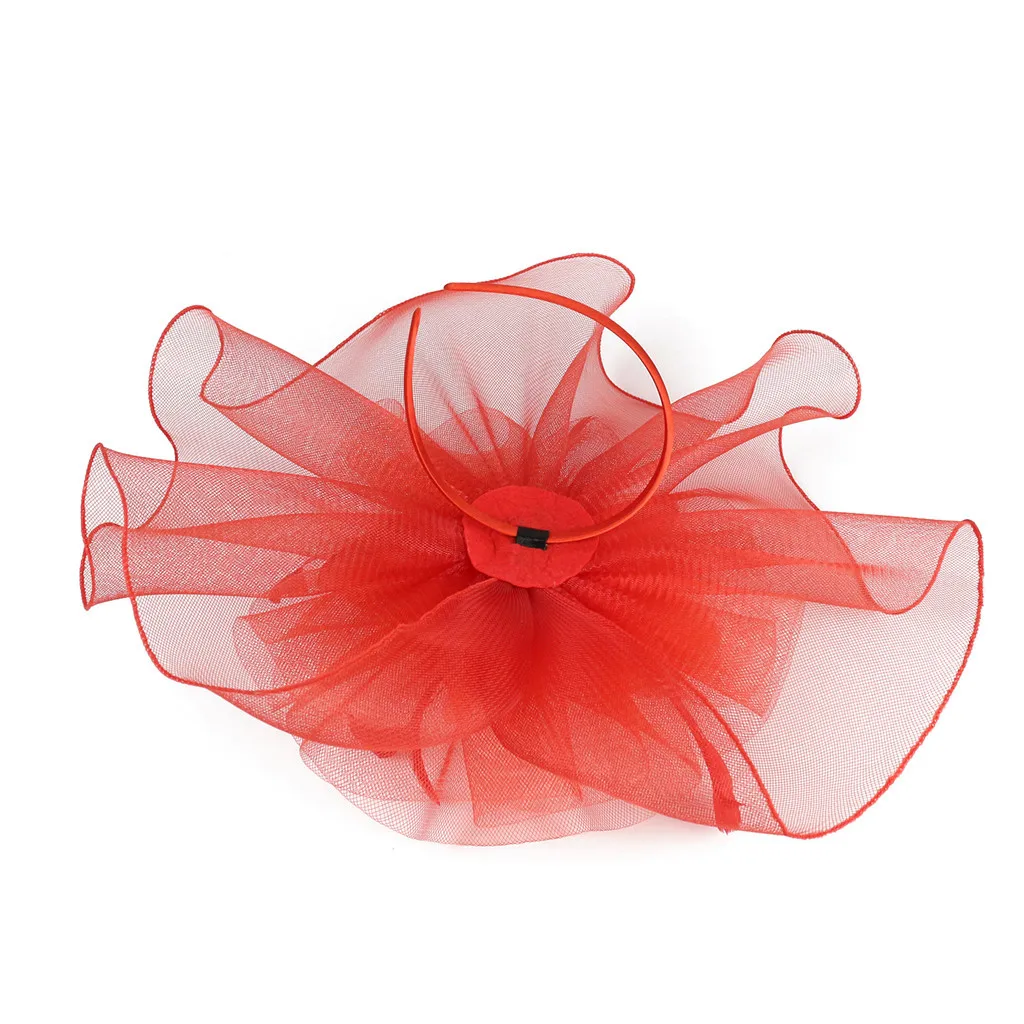 Вуалетка женская шляпа цветок перо сетка Дерби Кентукки чай ободок для вечеринки для женщин аксессуары для волос дамы# Zer