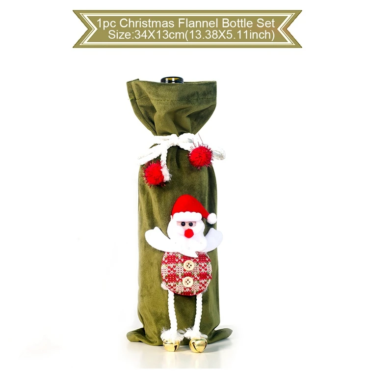 bottle cover 03 Новогодний фартук для кухни рождественские украшения для дома рождественские украшения Рождественский Декор новогодний - Цвет: bottle cover 03