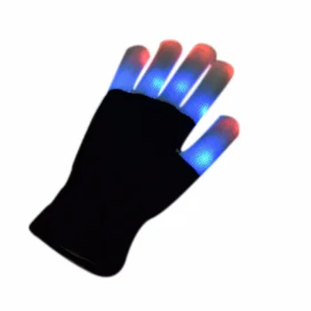 

1 PCS Magic Black luminous gloves Party supplies Halloween LED Glow Gloves Rave Light Flashing Finger Lighting Glow Mittens