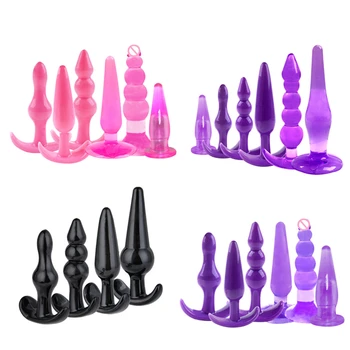 4/6Pcs/Set Safe Silicone Butt Plug Dildo Masturbation Anal Plug Vaginal Plug Sex Toys For Woman Men Anal Dilator Toys for Gay 1
