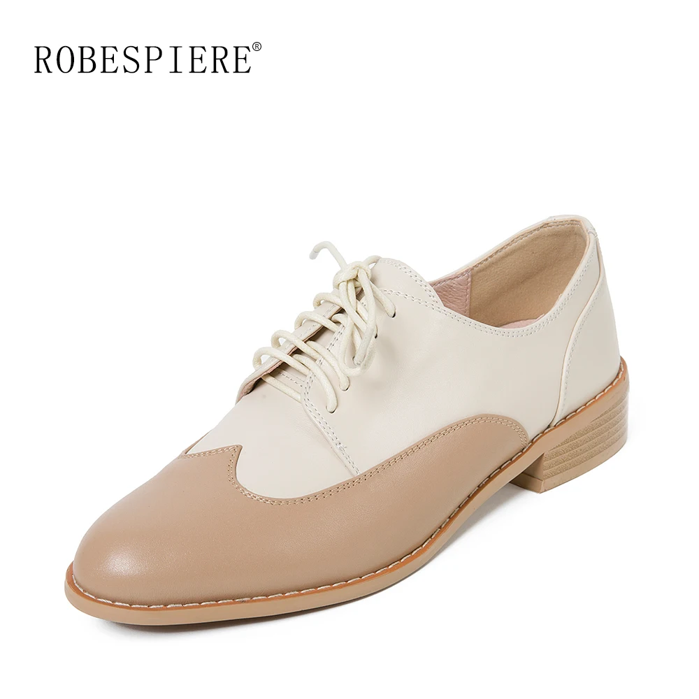 ROBESPIERE/женские оксфорды на плоской подошве сезон весна женские ботинки из