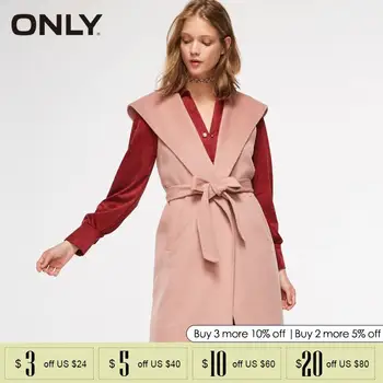 

ONLY Autumn and Winter Hooded Mid-length Woolen Waistcoat |11834S502