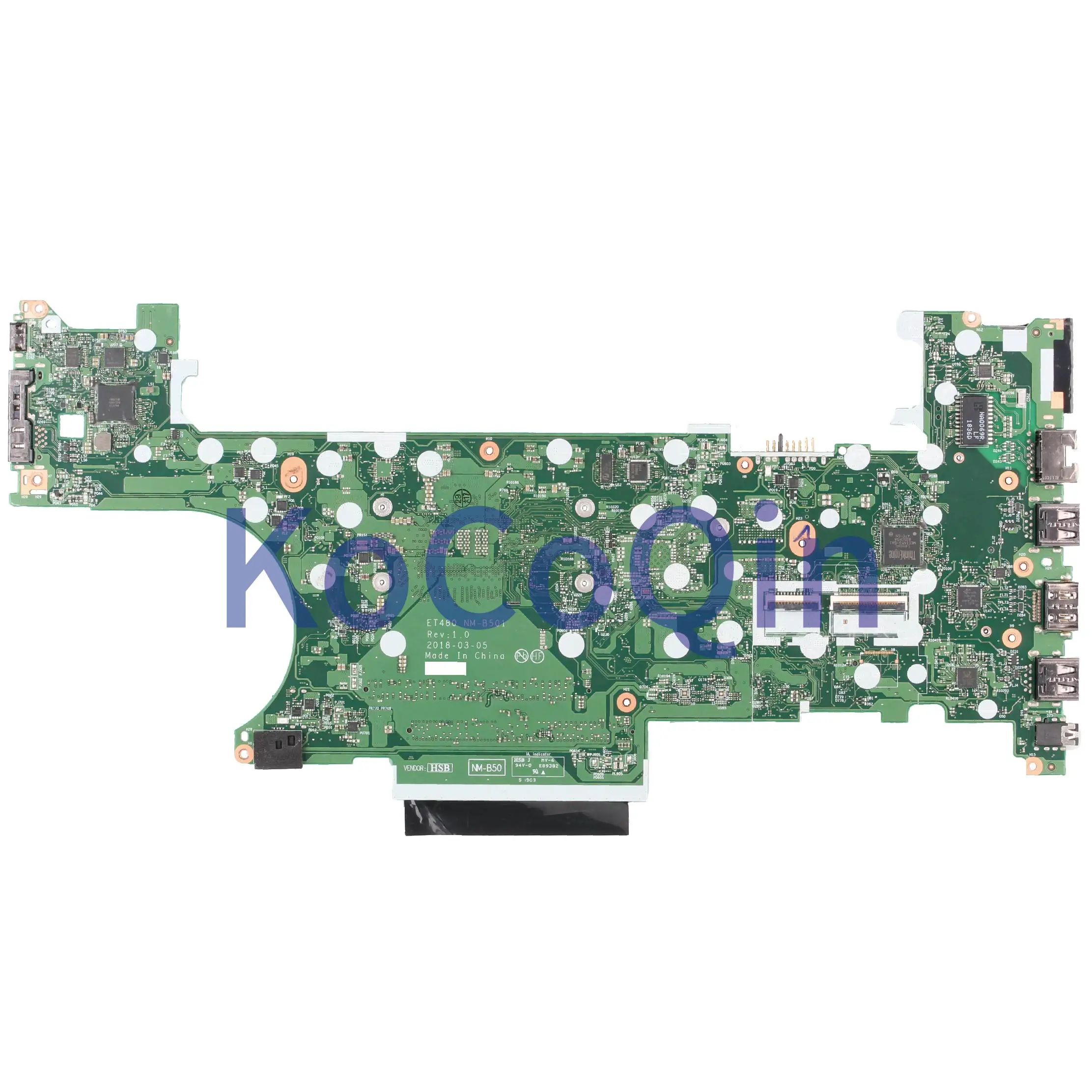 KoCoQin Laptop motherboard For LENOVO Thinkpad T480 Core SR3LA i5-8250U Mainboard ET480 NM-B501 Tes