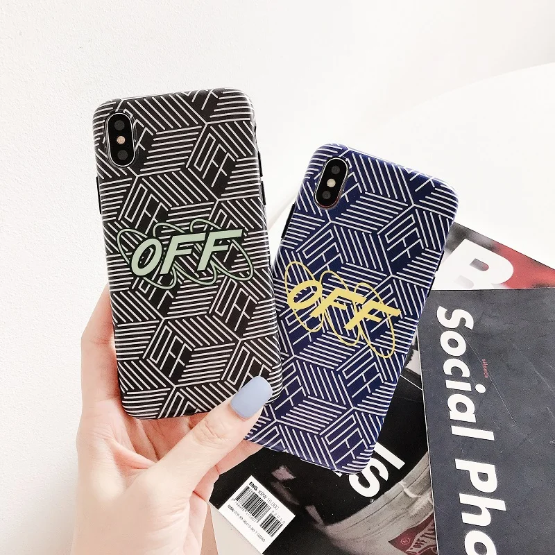 Роскошный белый чехол в полоску с логотипом для iphone 11 Pro max xr x xs 118 7 Plus virgil abloh