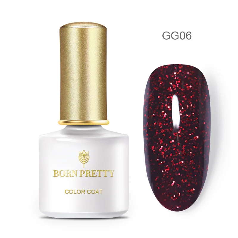 BP-GG06 BORN PRETTY Deep coffee гель для ногтей голографический лак лазерный Блеск Блестки замочить от УФ-гель для дизайна ногтей лак для маникюра - Цвет: BP-GG06