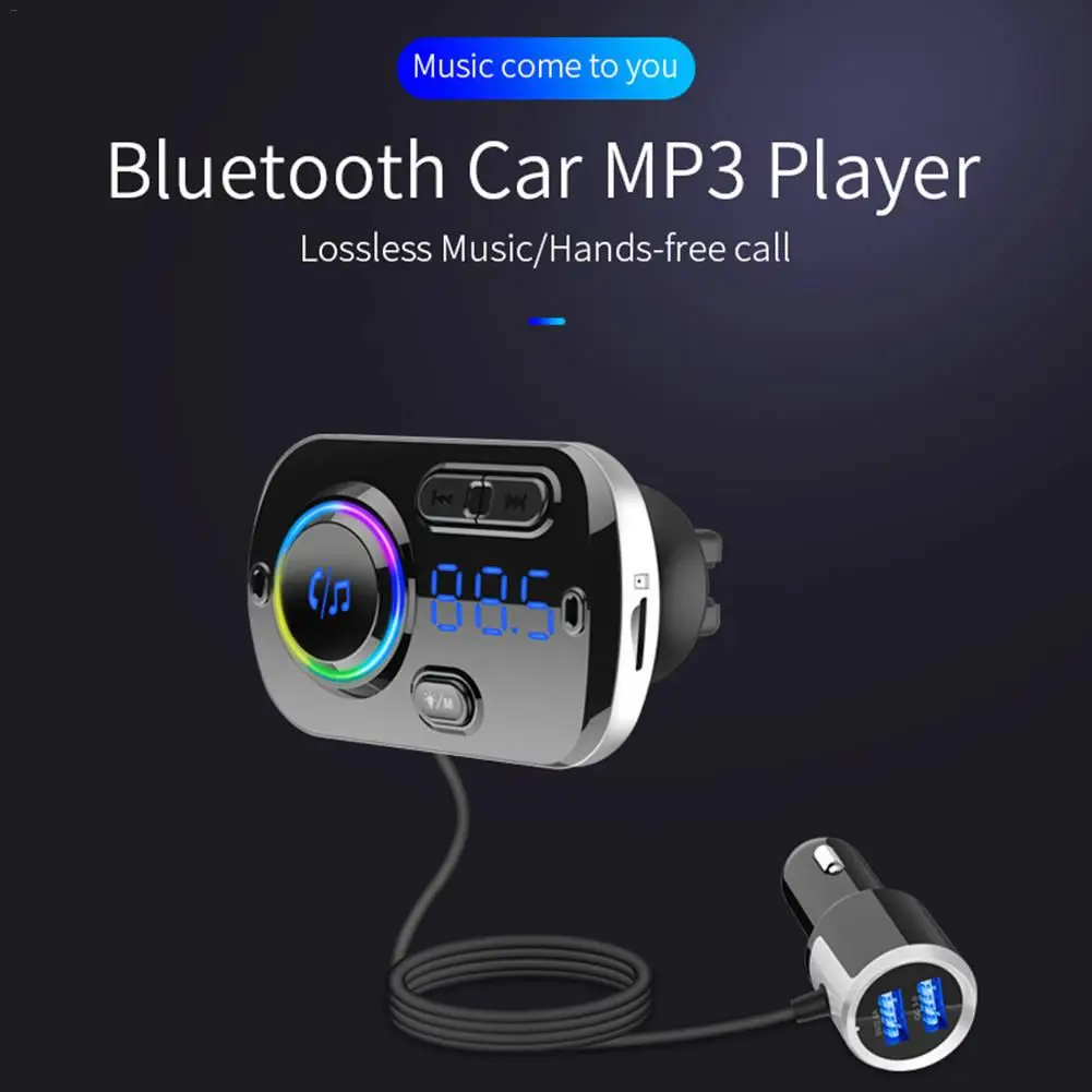 Bluetooth 5,0 автомобильный fm-передатчик аудио адаптер и громкой связи беспроводной Bluetooth радио передатчик MP3 автомобильное зарядное устройство